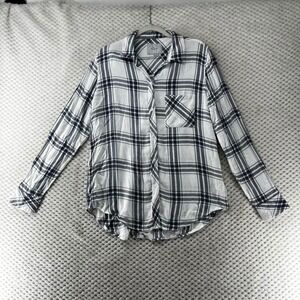 Rails Hunter‎ Plaid Button Down Shirt Flannel Long Sleeve White Storm Small